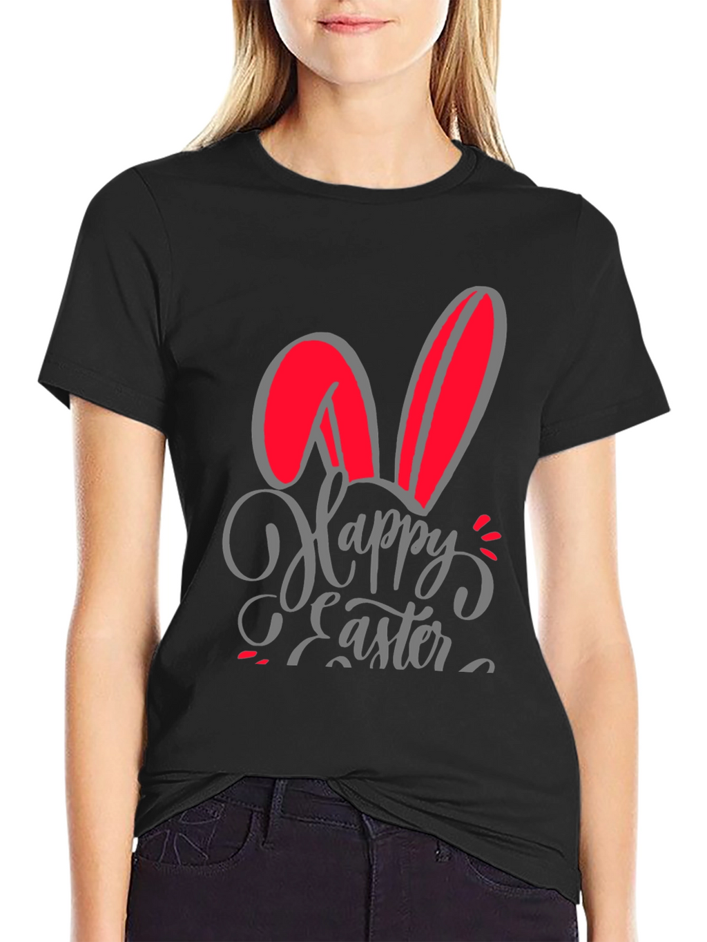 Happy Easter Bunny Ears Graphic T-Shirt