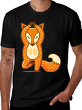 Yoga Fox Graphic T-Shirt - Meditating Animal Tee