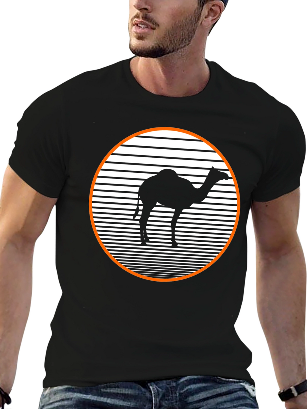 Retro Camel T-Shirt - Black Graphic Tee