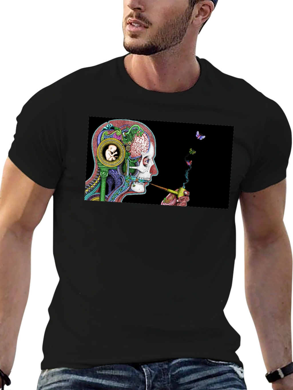 Surreal Skull & Butterfly T-Shirt