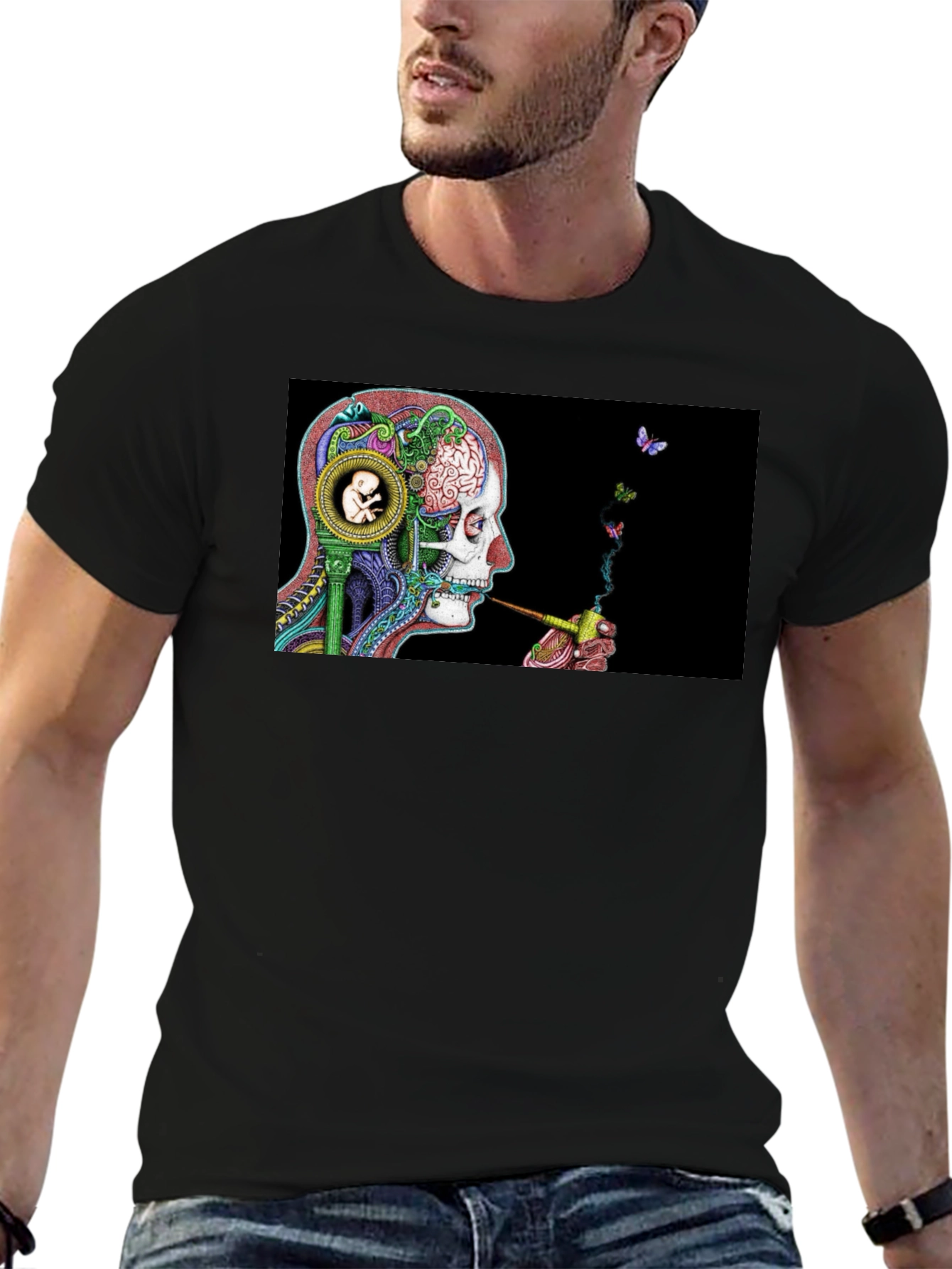 Surreal Skull & Butterfly T-Shirt