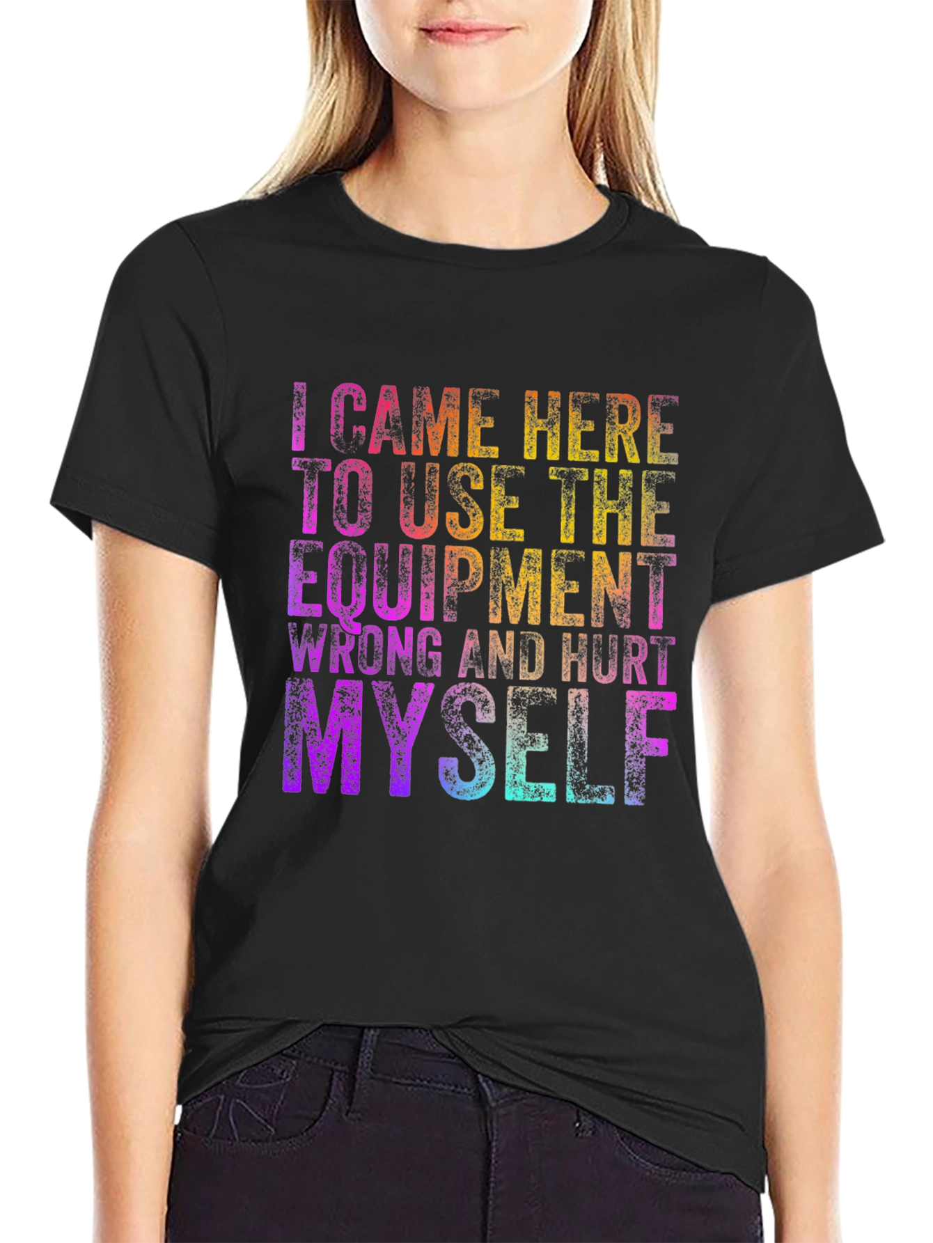 Funny Workout T-Shirt: I Came Here to Hurt Myself