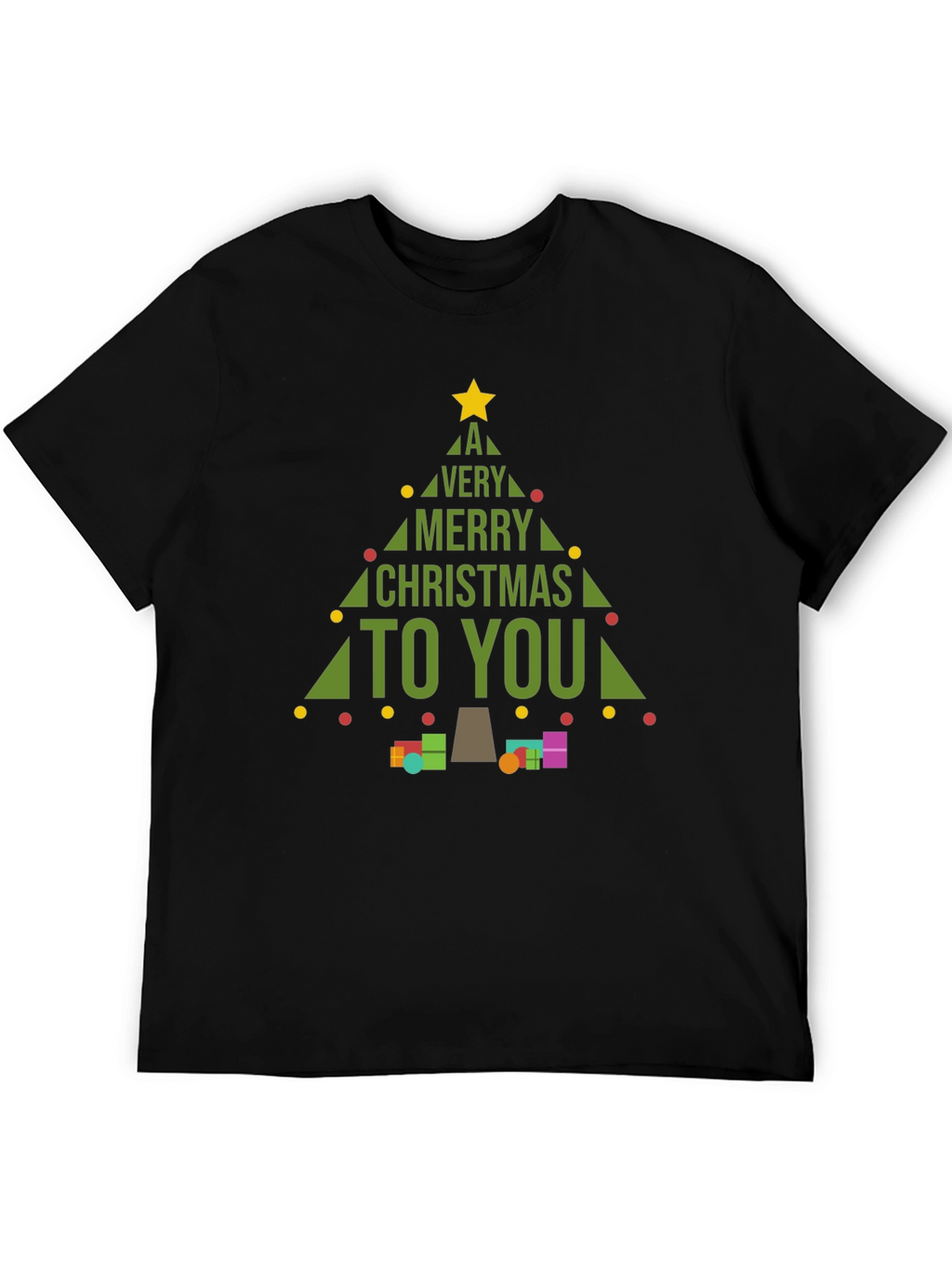 Merry Christmas Tree Graphic T-Shirt
