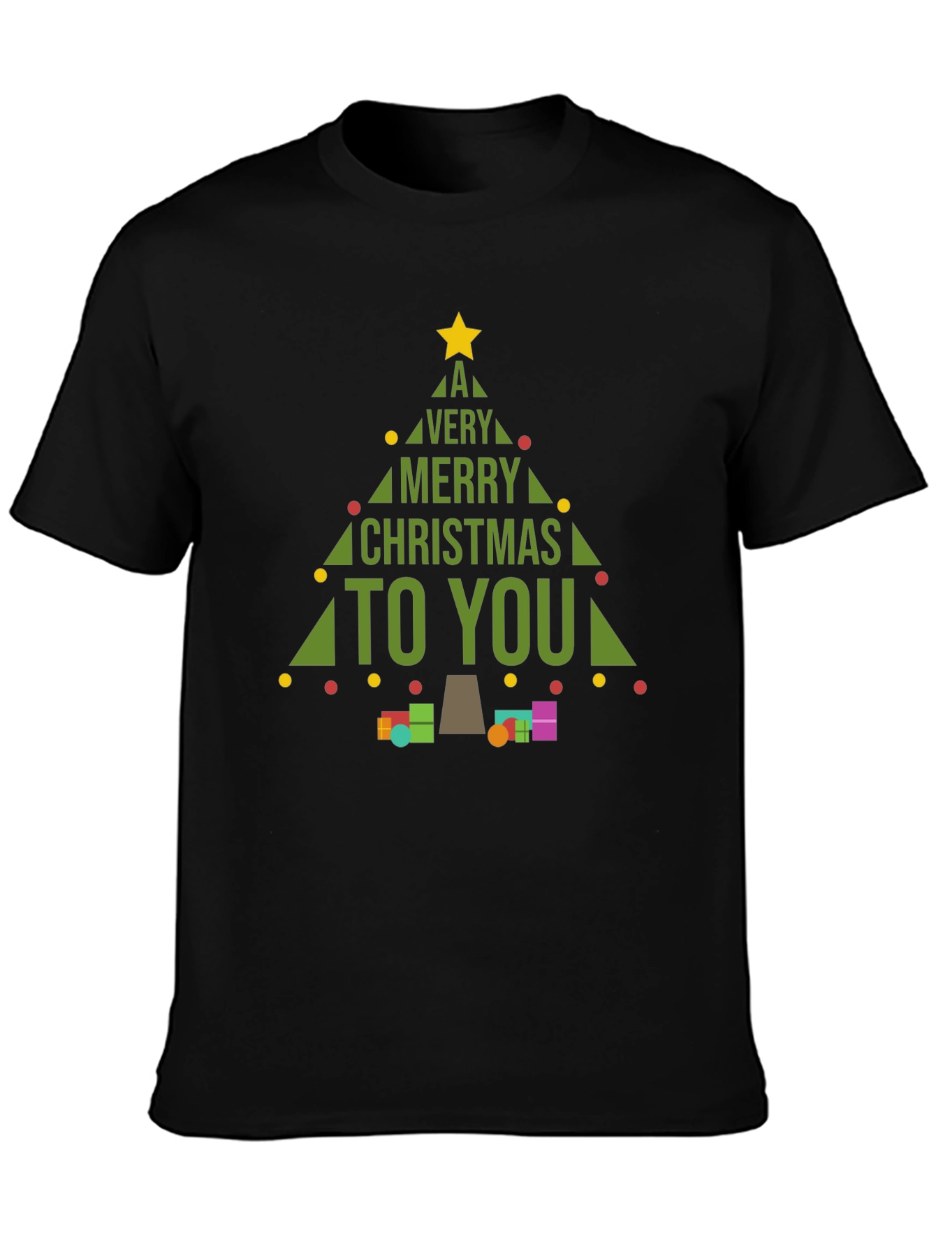 Merry Christmas Tree Graphic T-Shirt