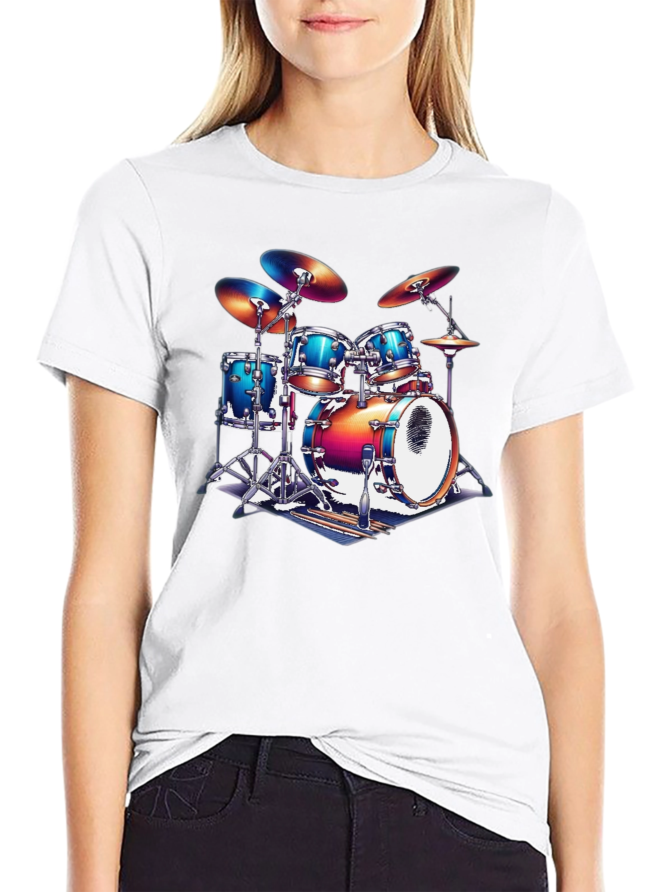 Drum Kit Graphic T-Shirt - Music Lover Tee
