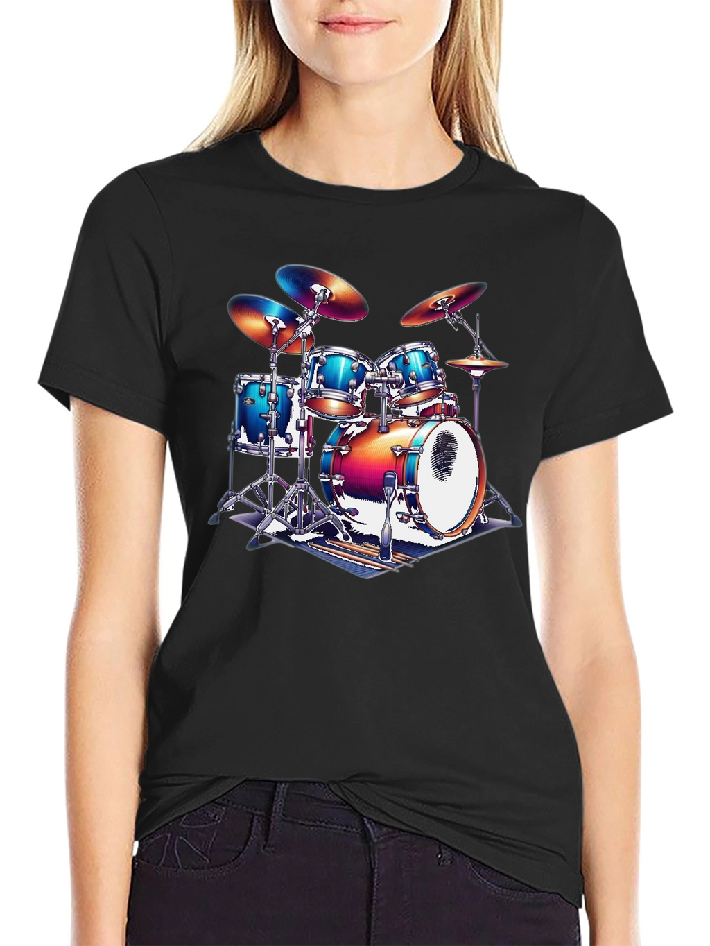 Drum Kit Graphic T-Shirt - Music Lover Tee