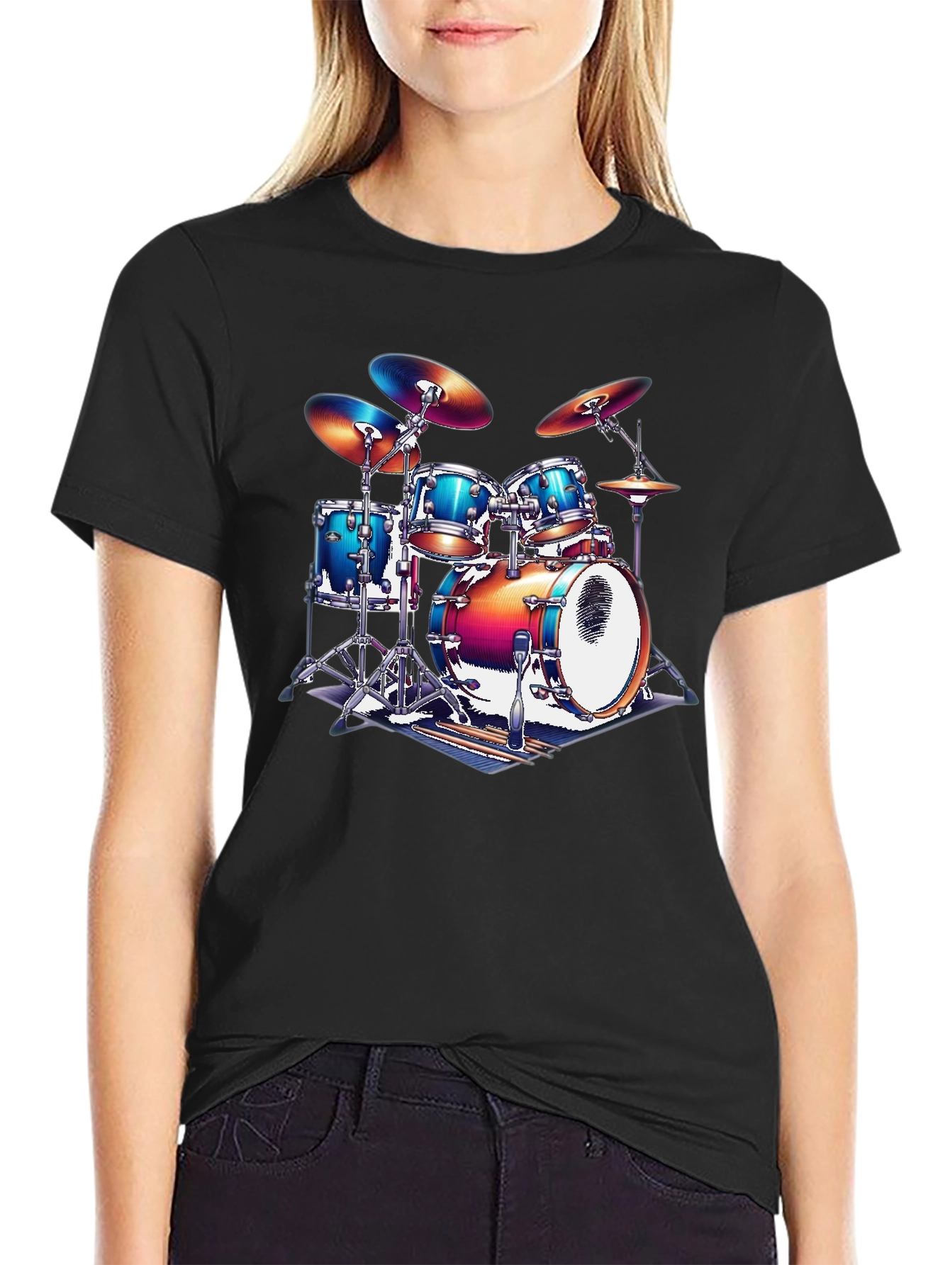 Drum Kit Graphic T-Shirt - Music Lover Tee