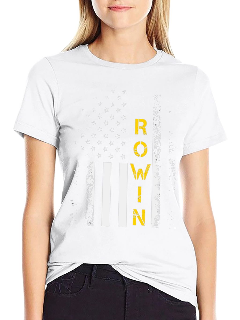 Rowin American Flag Graphic T-Shirt - Black