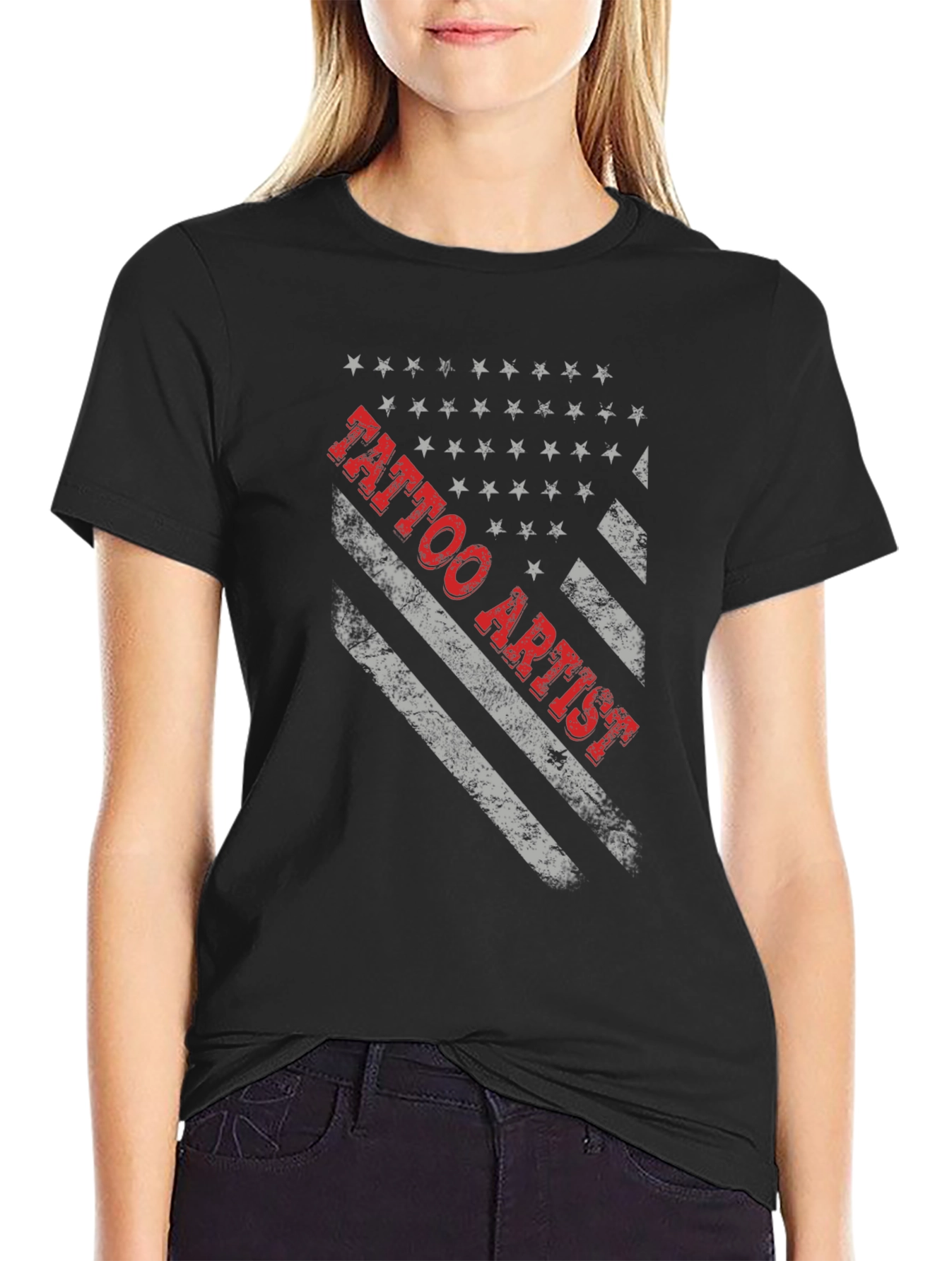 Tattoo Artist American Flag Graphic T-Shirt