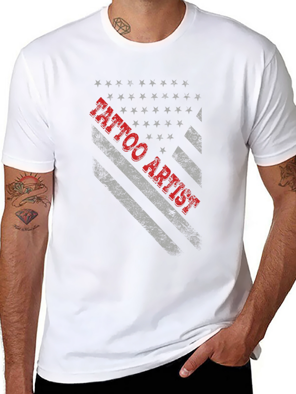Tattoo Artist American Flag Graphic T-Shirt