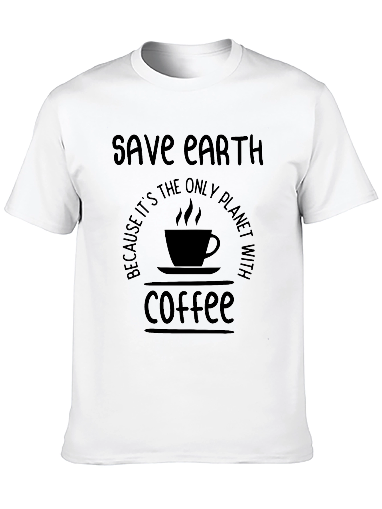Save Earth Coffee T-Shirt - Planet with Coffee