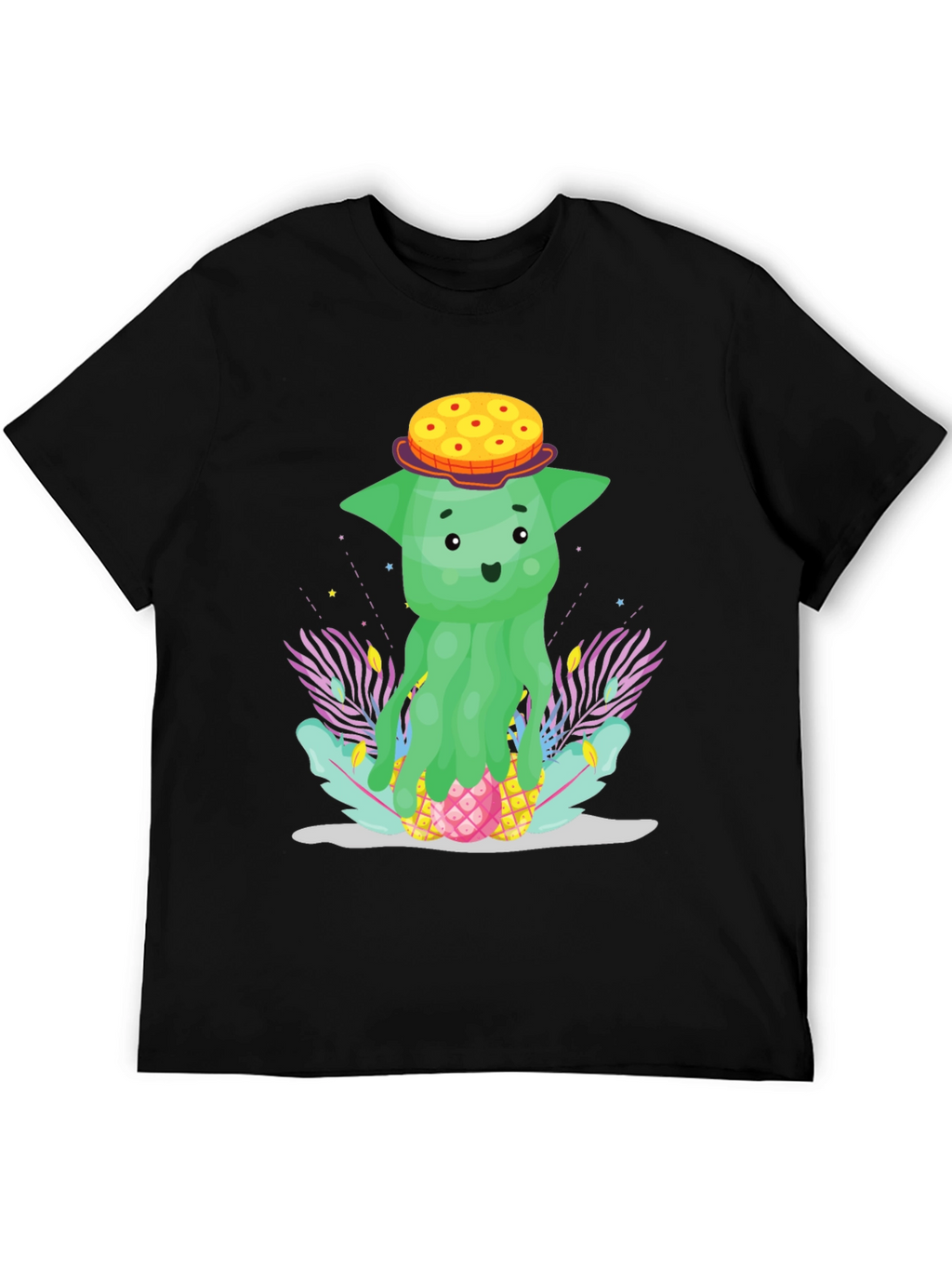 Funky Pineapple Head T-Shirt - Tropical Cartoon Tee