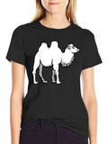 Camel Graphic Print Crew Neck T-Shirt