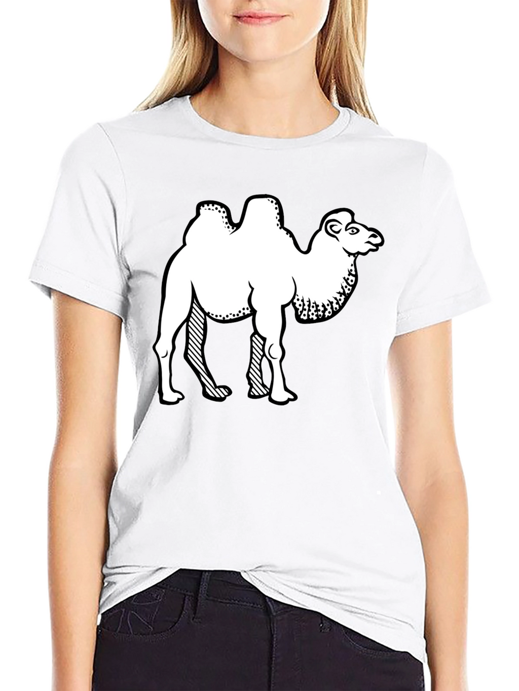 Camel Graphic Print Crew Neck T-Shirt