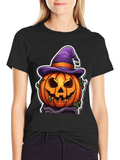 Halloween Pumpkin Witch Hat T-Shirt