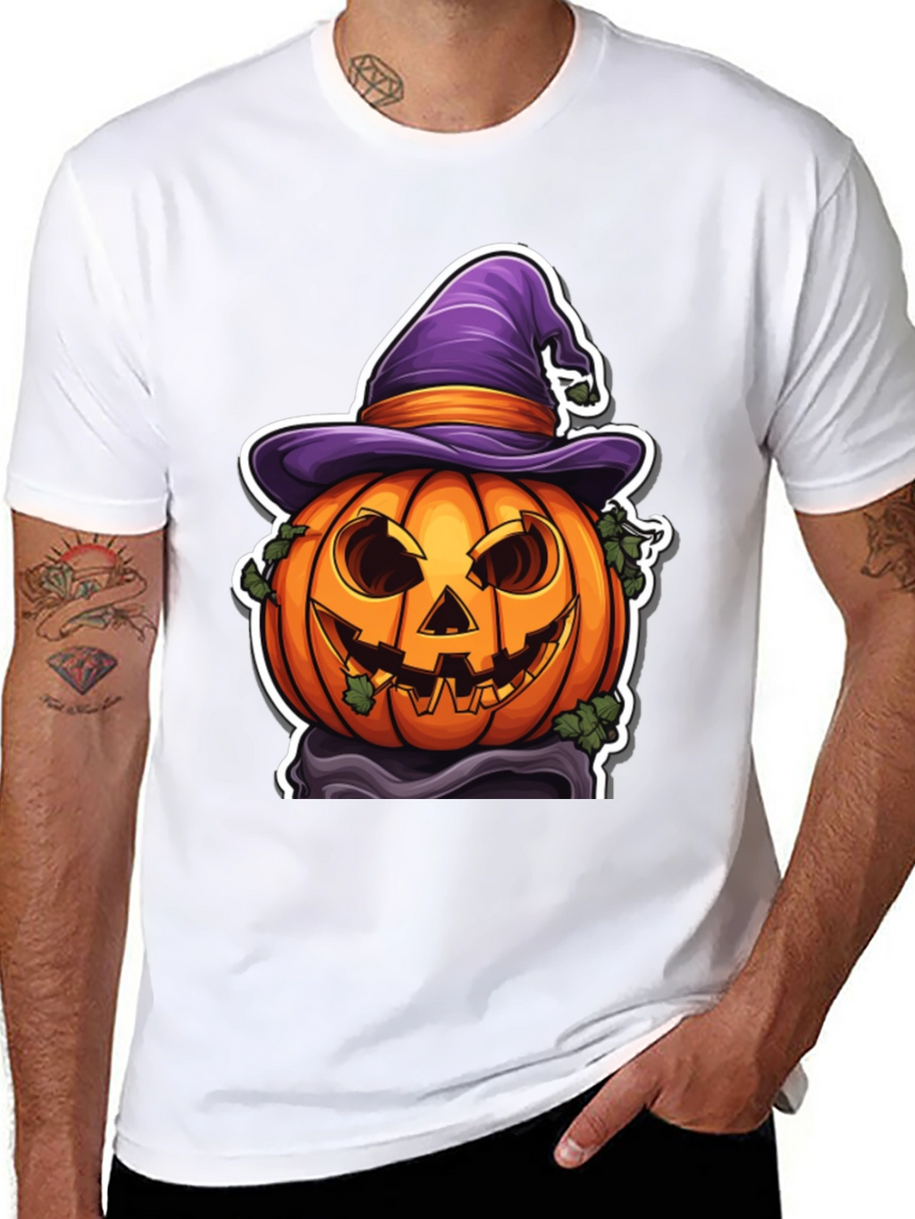 Halloween Pumpkin Witch Hat T-Shirt