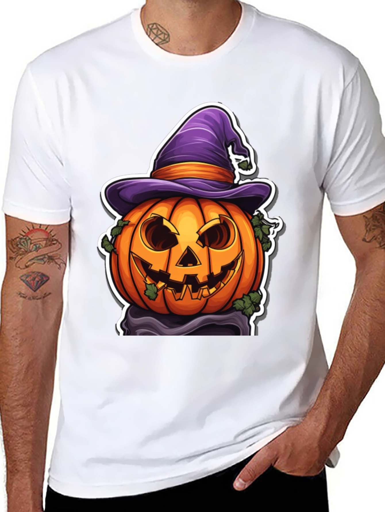 Halloween Pumpkin Witch Hat T-Shirt