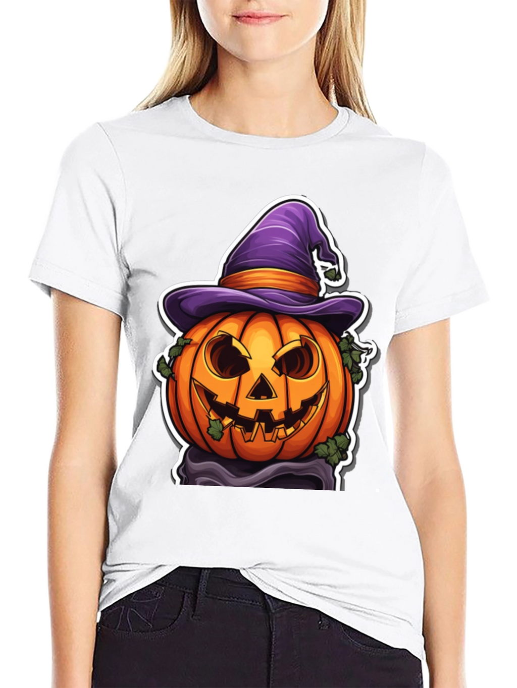 Halloween Pumpkin Witch Hat T-Shirt