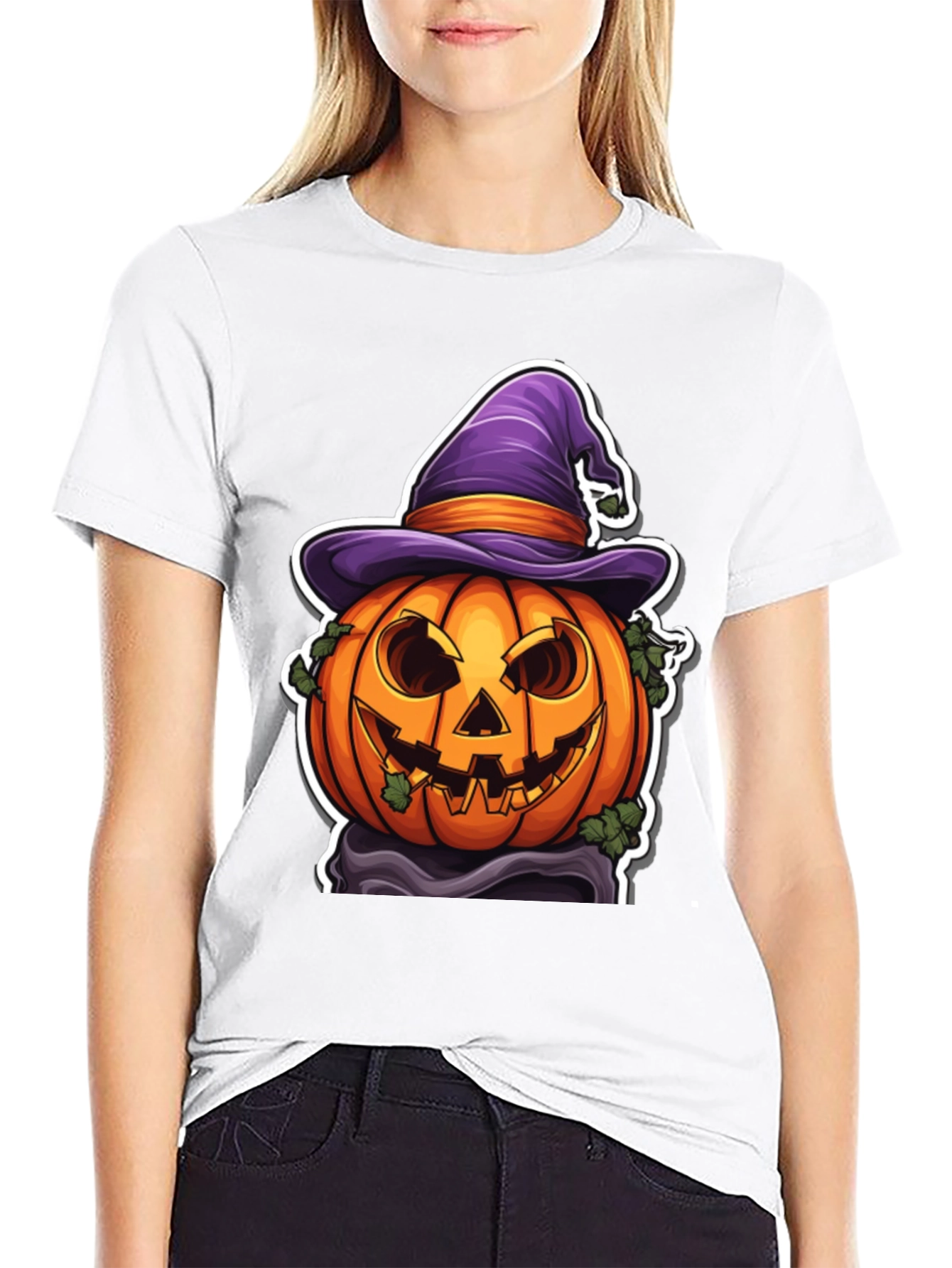 Halloween Pumpkin Witch Hat T-Shirt