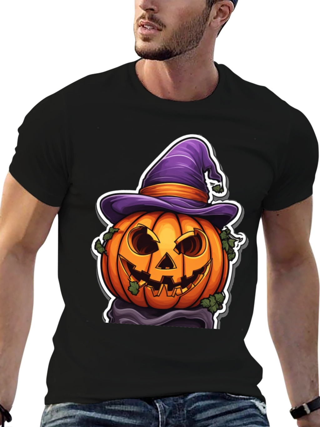 Halloween Pumpkin Witch Hat T-Shirt