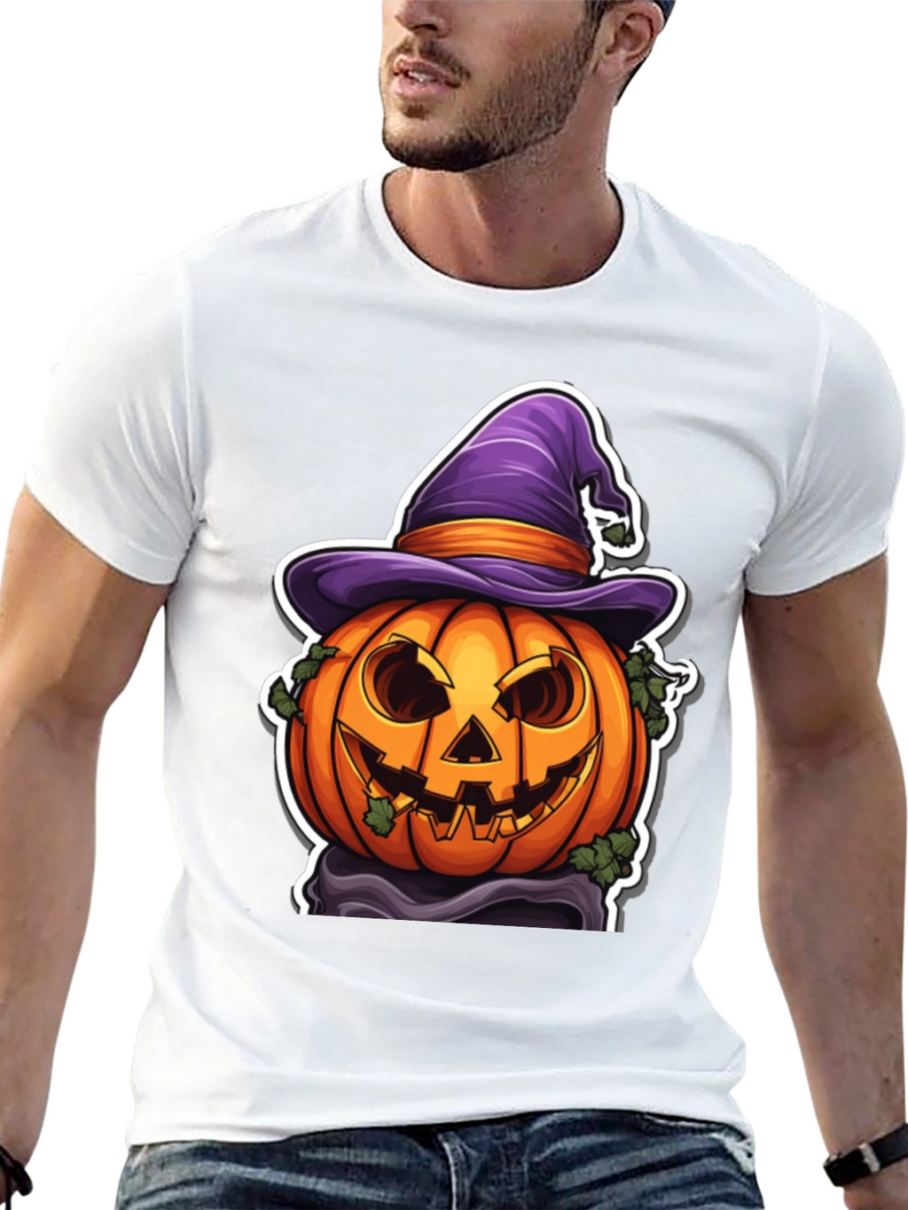 Halloween Pumpkin Witch Hat T-Shirt