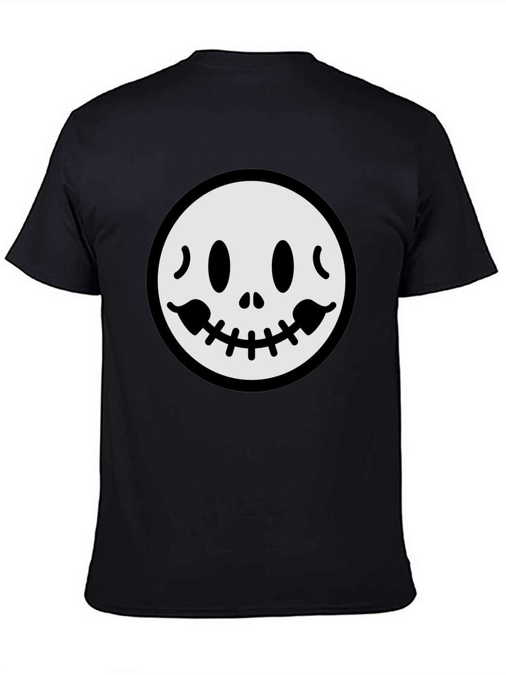 Spooky Smile Graphic Tee - Black Cotton T-Shirt