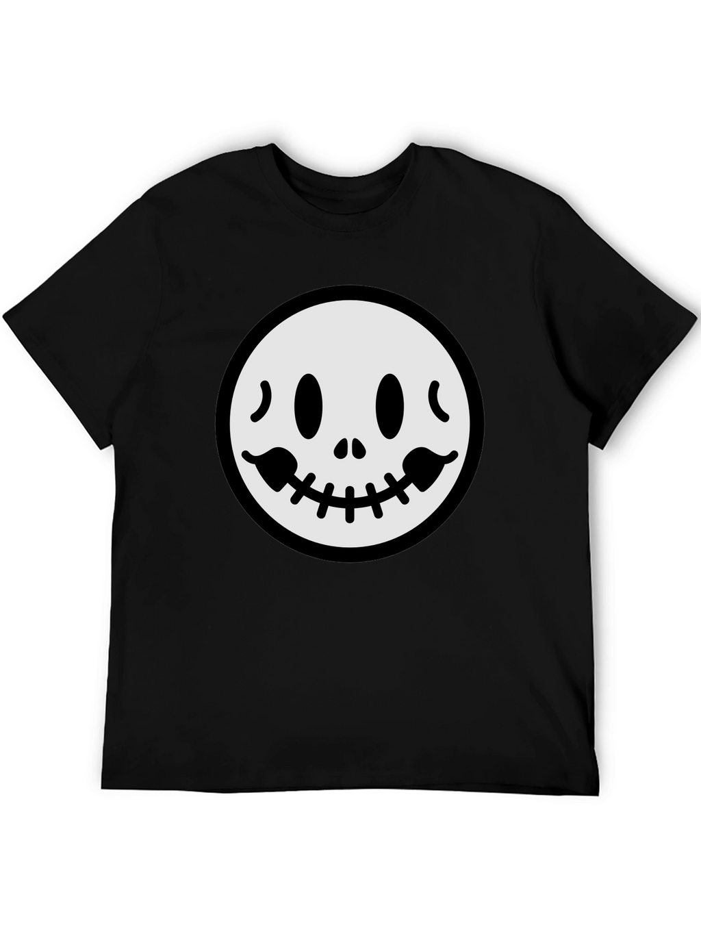 Spooky Smile Graphic Tee - Black Cotton T-Shirt