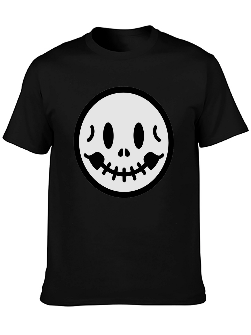Spooky Smile Graphic Tee - Black Cotton T-Shirt