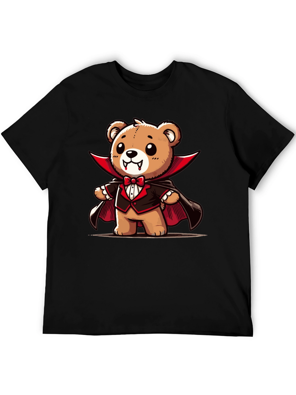 Vampire Teddy Bear Graphic T-Shirt - Spooky Cute Tee