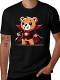 Vampire Teddy Bear Graphic T-Shirt - Spooky Cute Tee