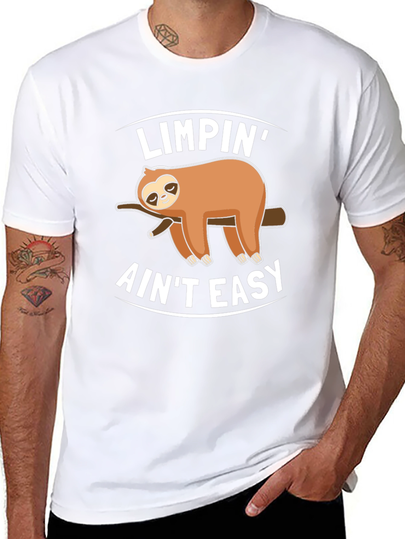 Limpin Aint Easy Sloth Graphic T-Shirt