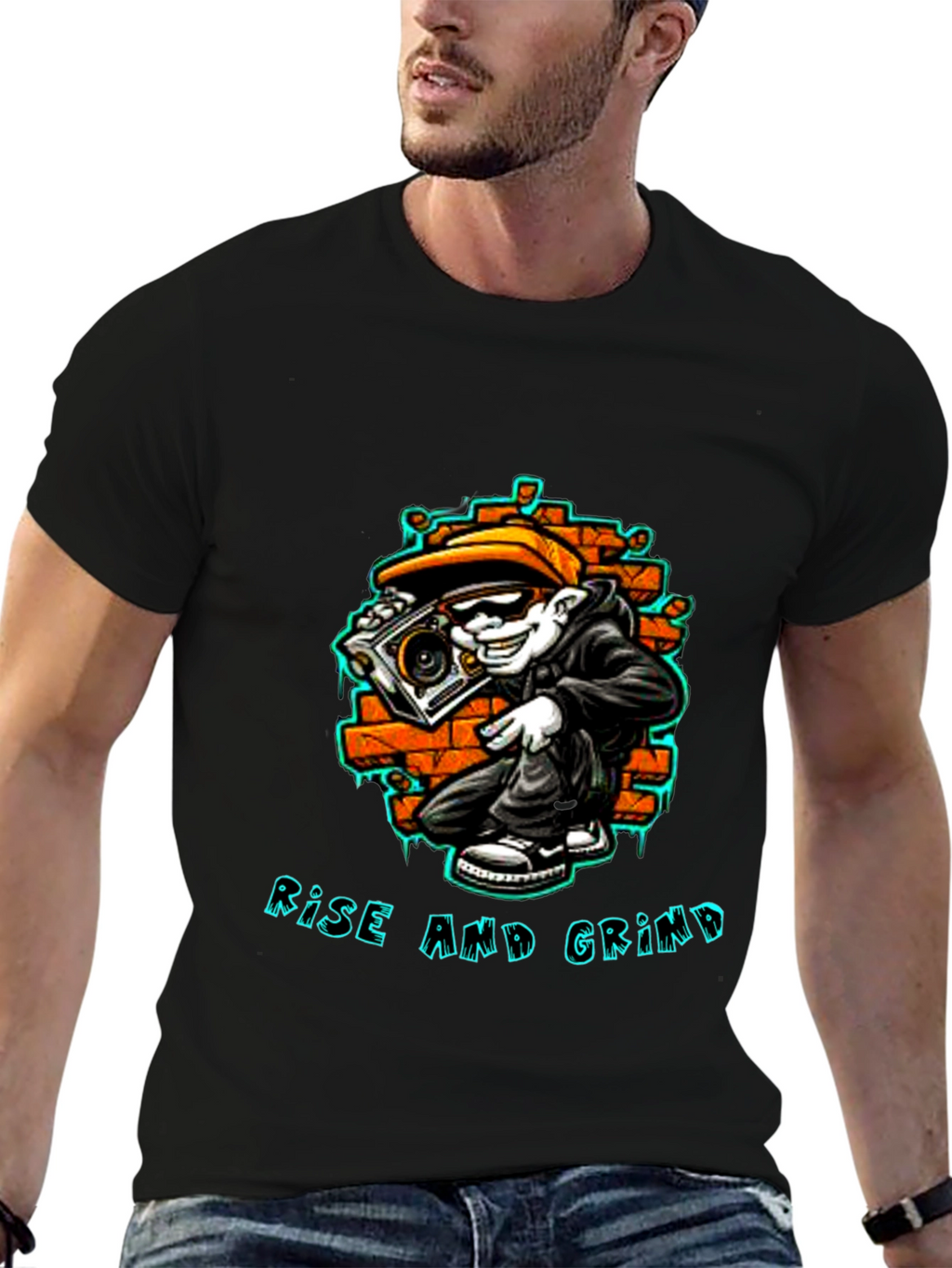 Rise and Grind Graphic Tee - Streetwear Style