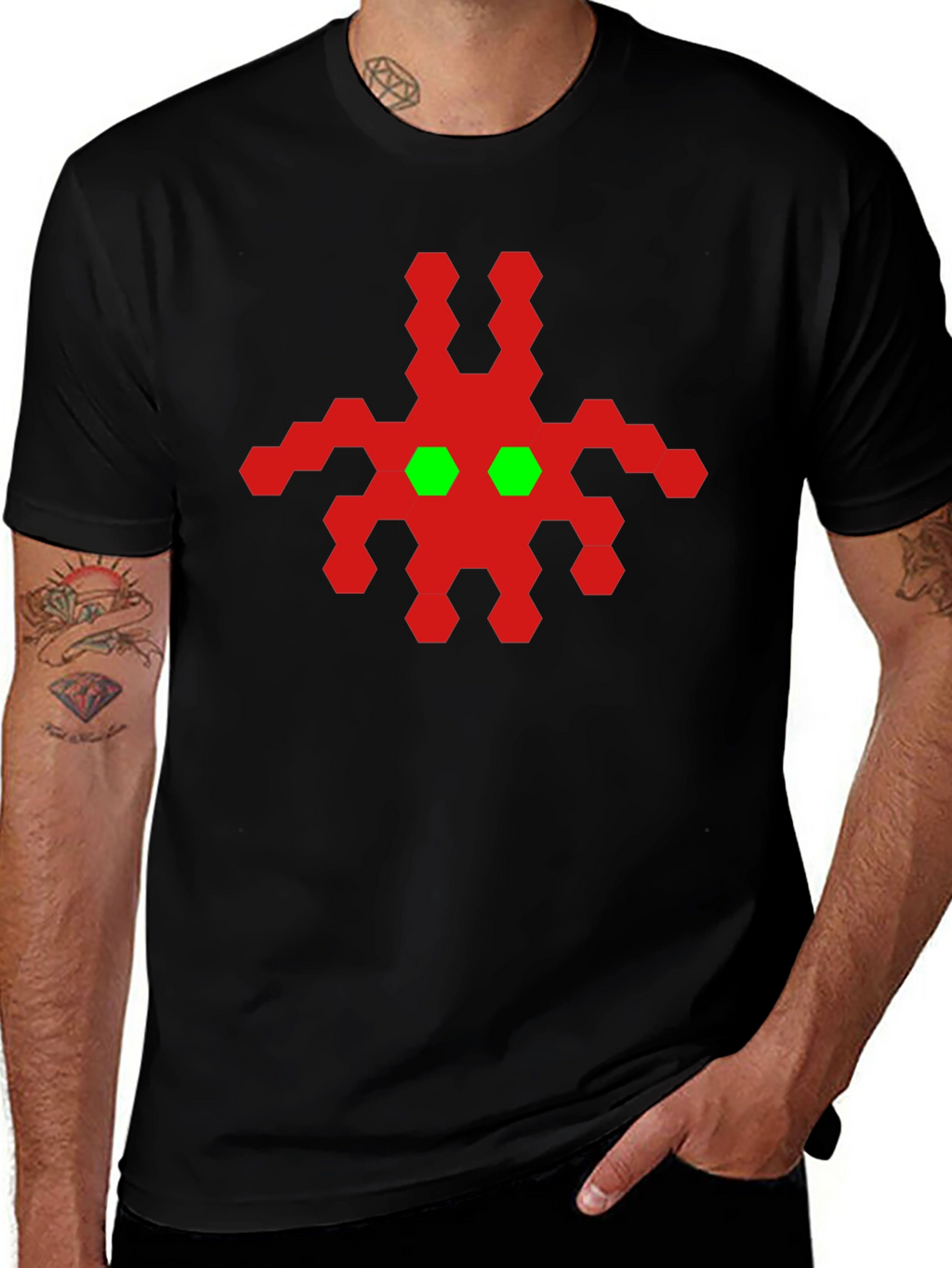 Retro Alien Graphic Tee - Black