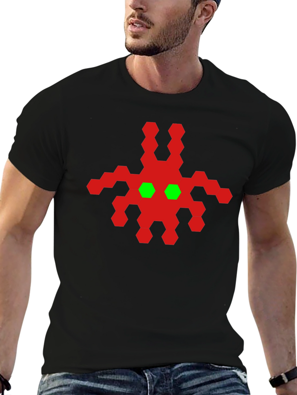 Retro Alien Graphic Tee - Black