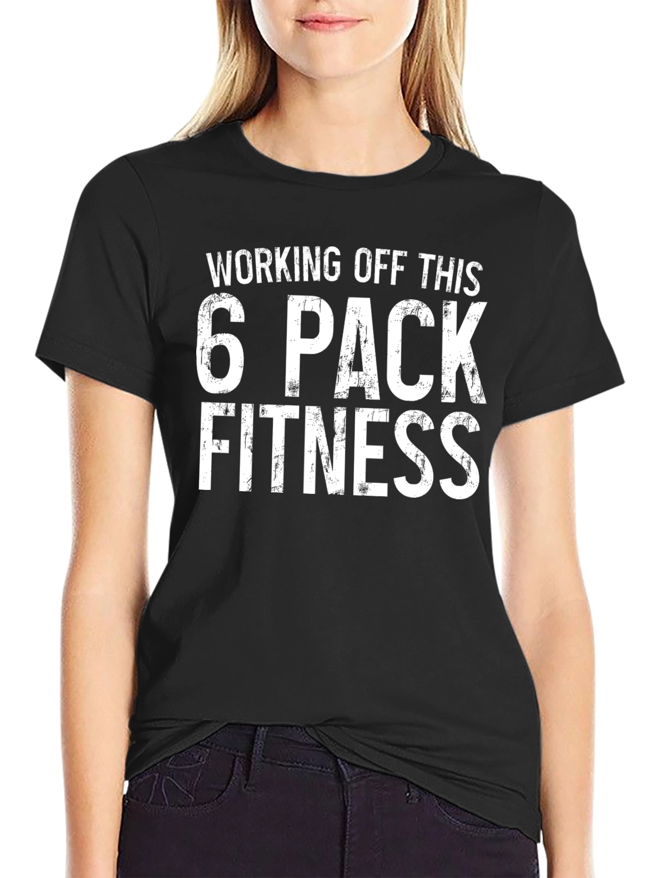 Funny Fitness T-Shirt - Working Off This 6 Pack