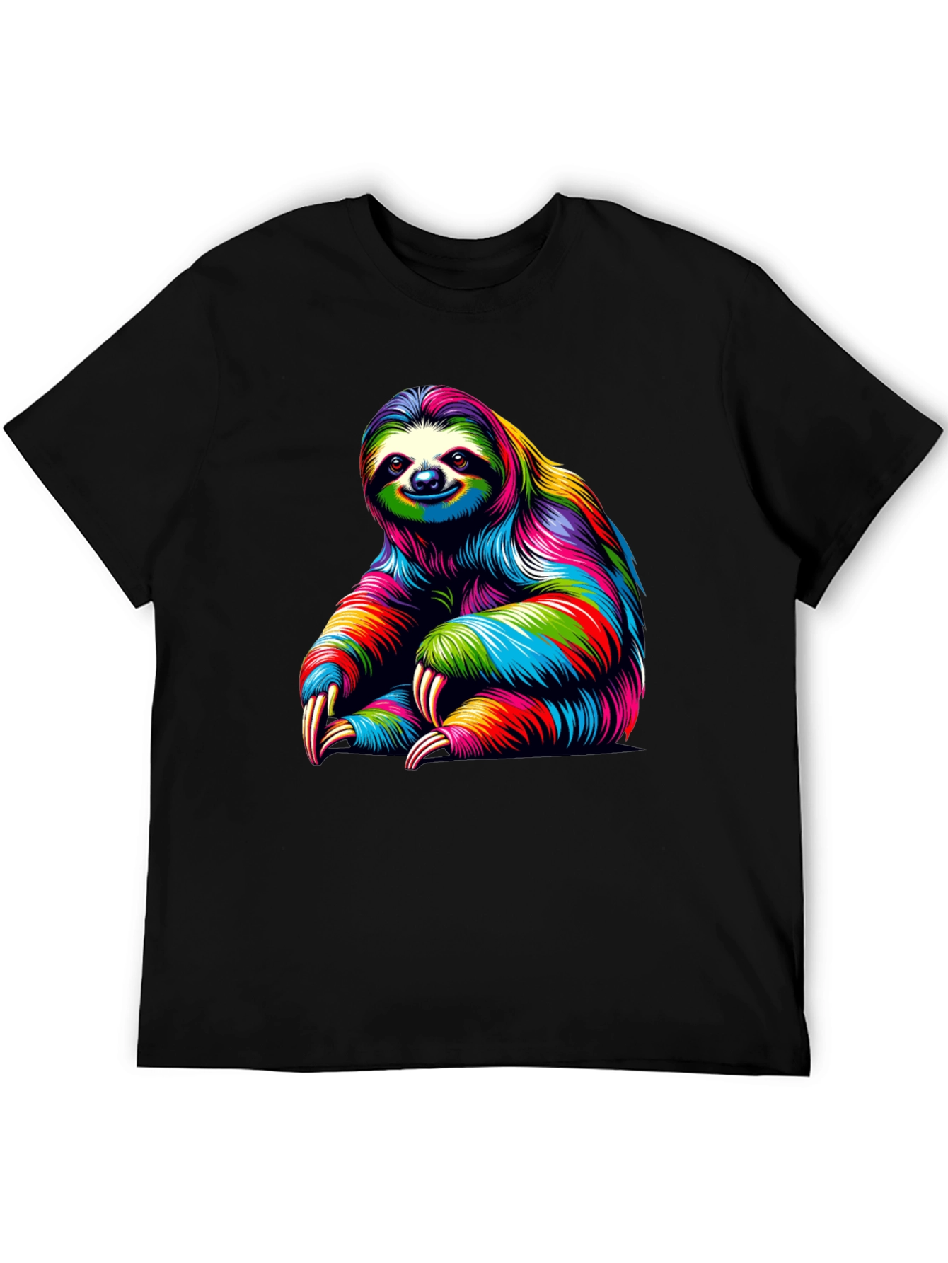 Colorful Sloth Graphic Tee - Relaxed Fit