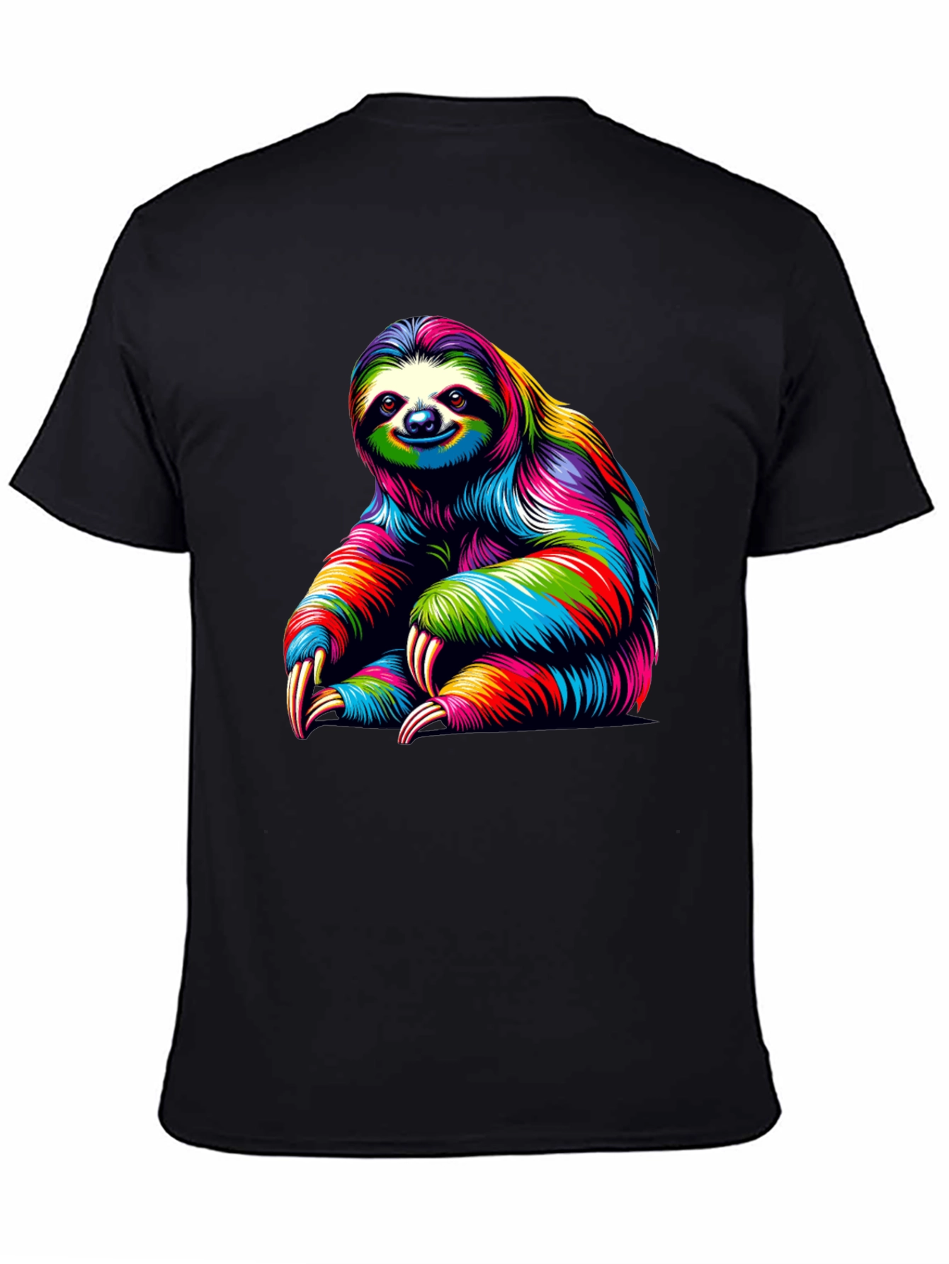 Colorful Sloth Graphic Tee - Relaxed Fit