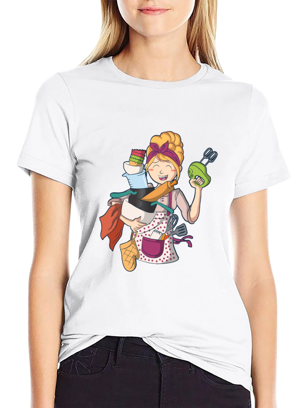 Cartoon Baker Graphic T-Shirt