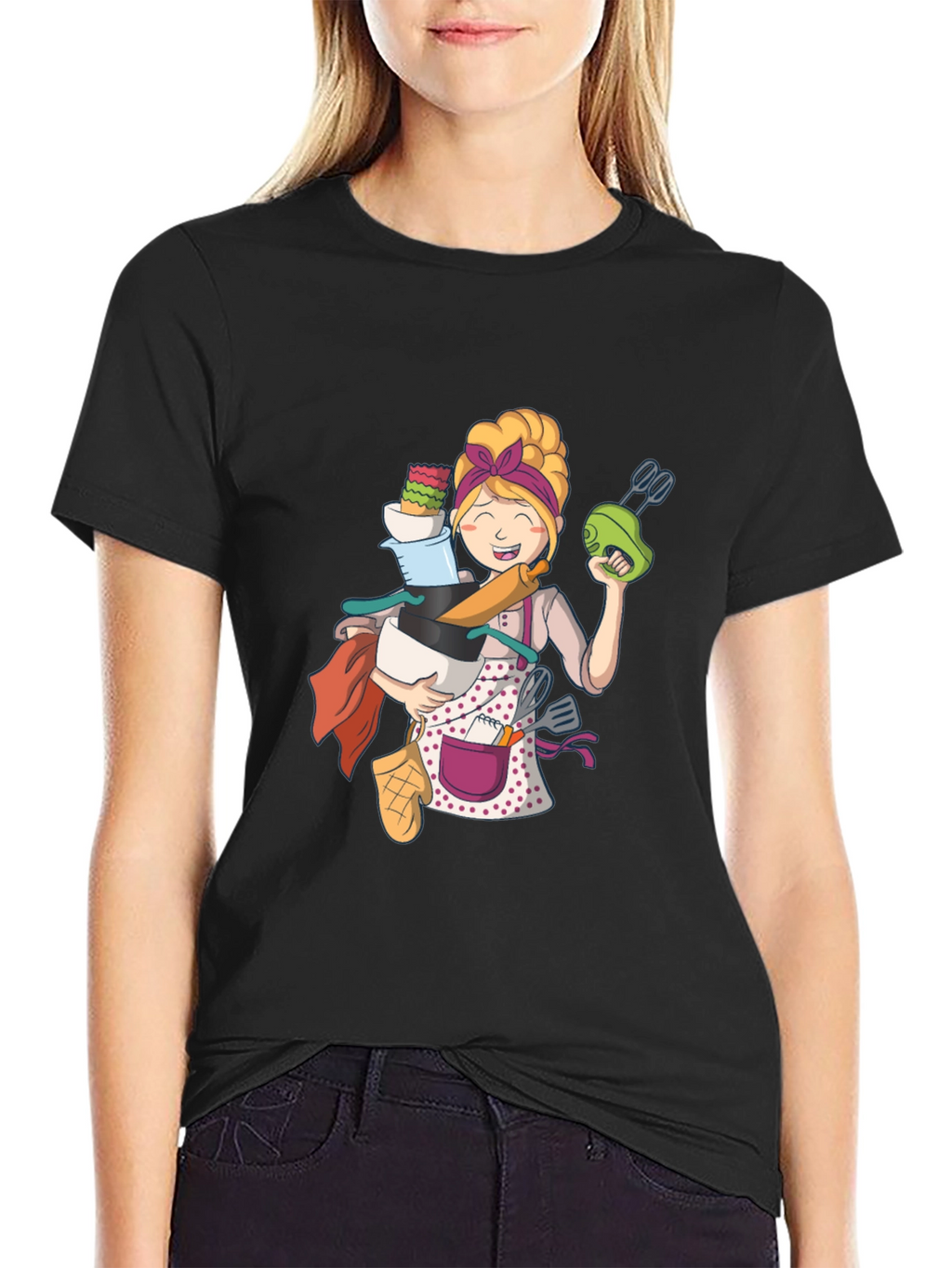 Cartoon Baker Graphic T-Shirt