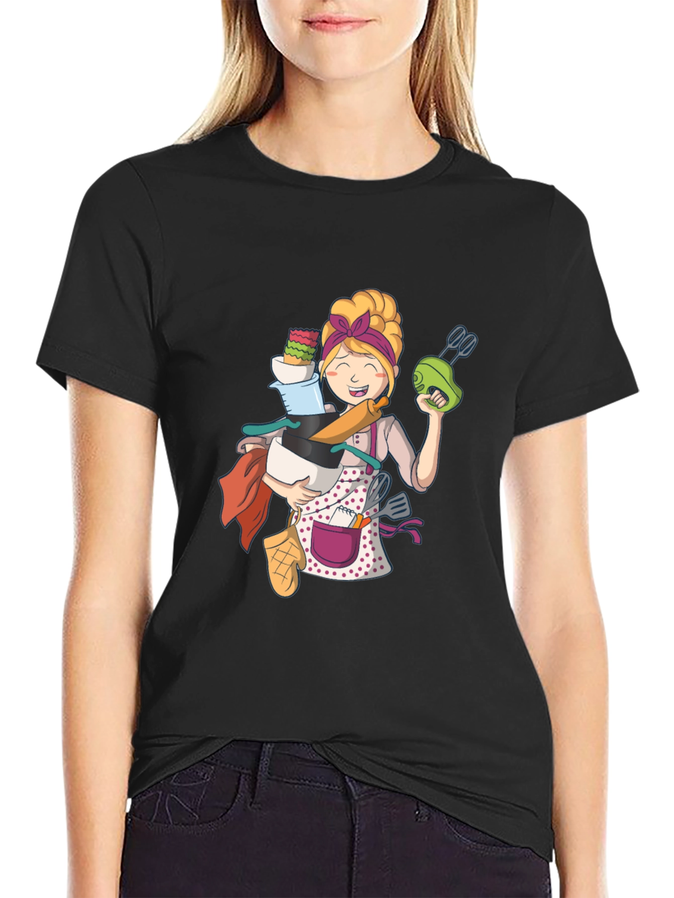 Cartoon Baker Graphic T-Shirt
