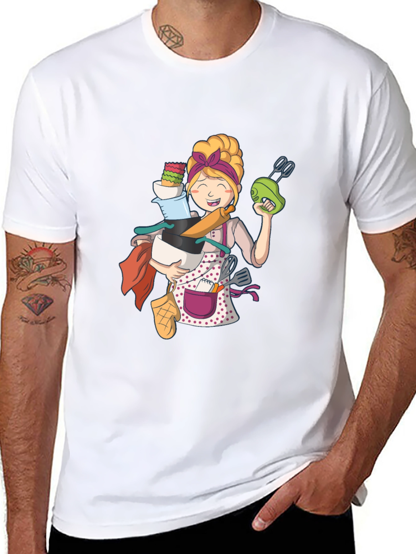 Cartoon Baker Graphic T-Shirt