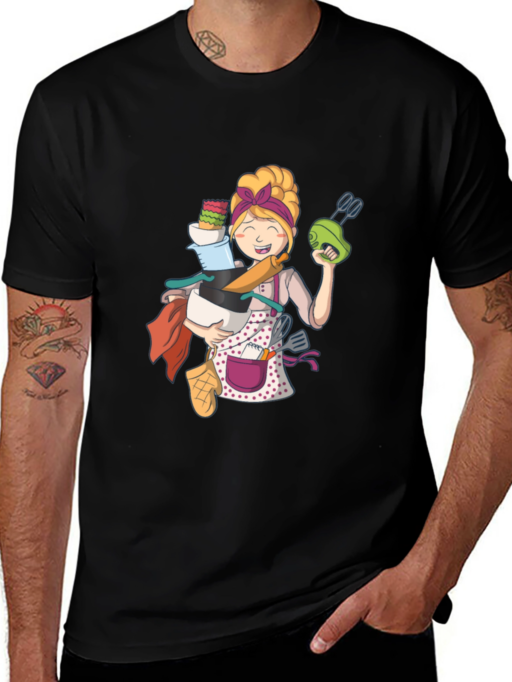 Cartoon Baker Graphic T-Shirt