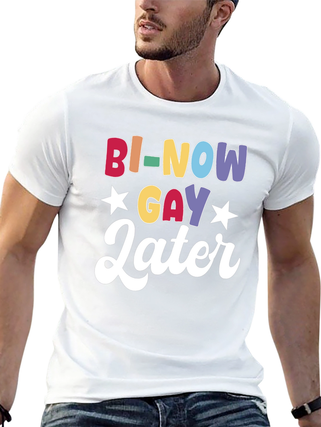 Bi-Now Gay Later Graphic Tee