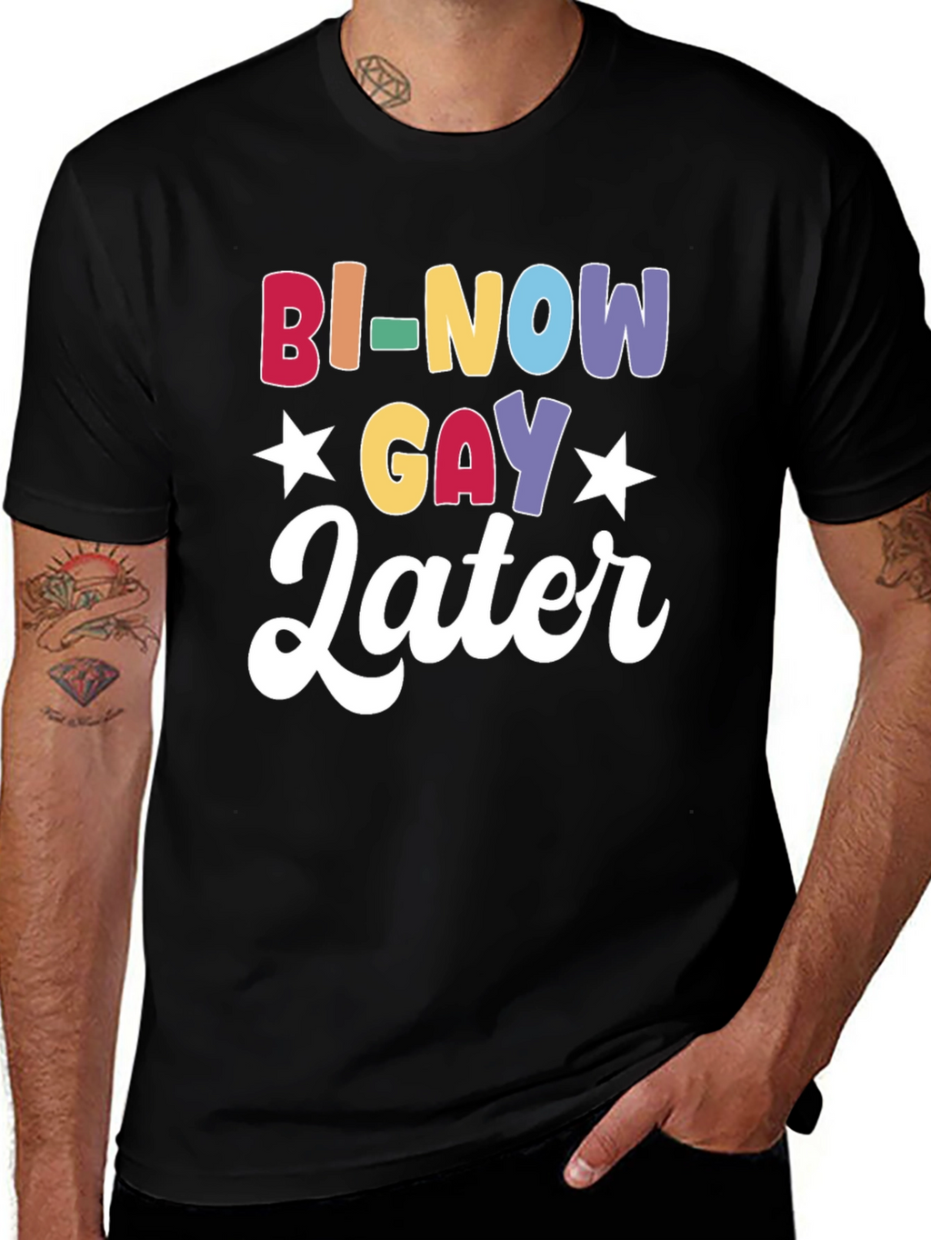Bi-Now Gay Later Graphic Tee