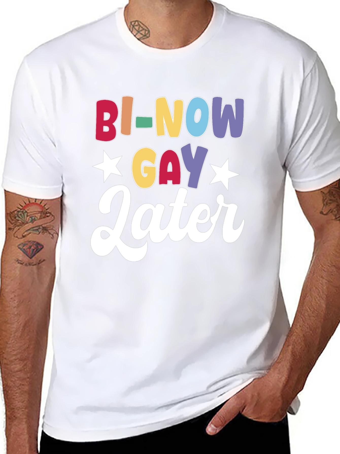 Bi-Now Gay Later Graphic Tee