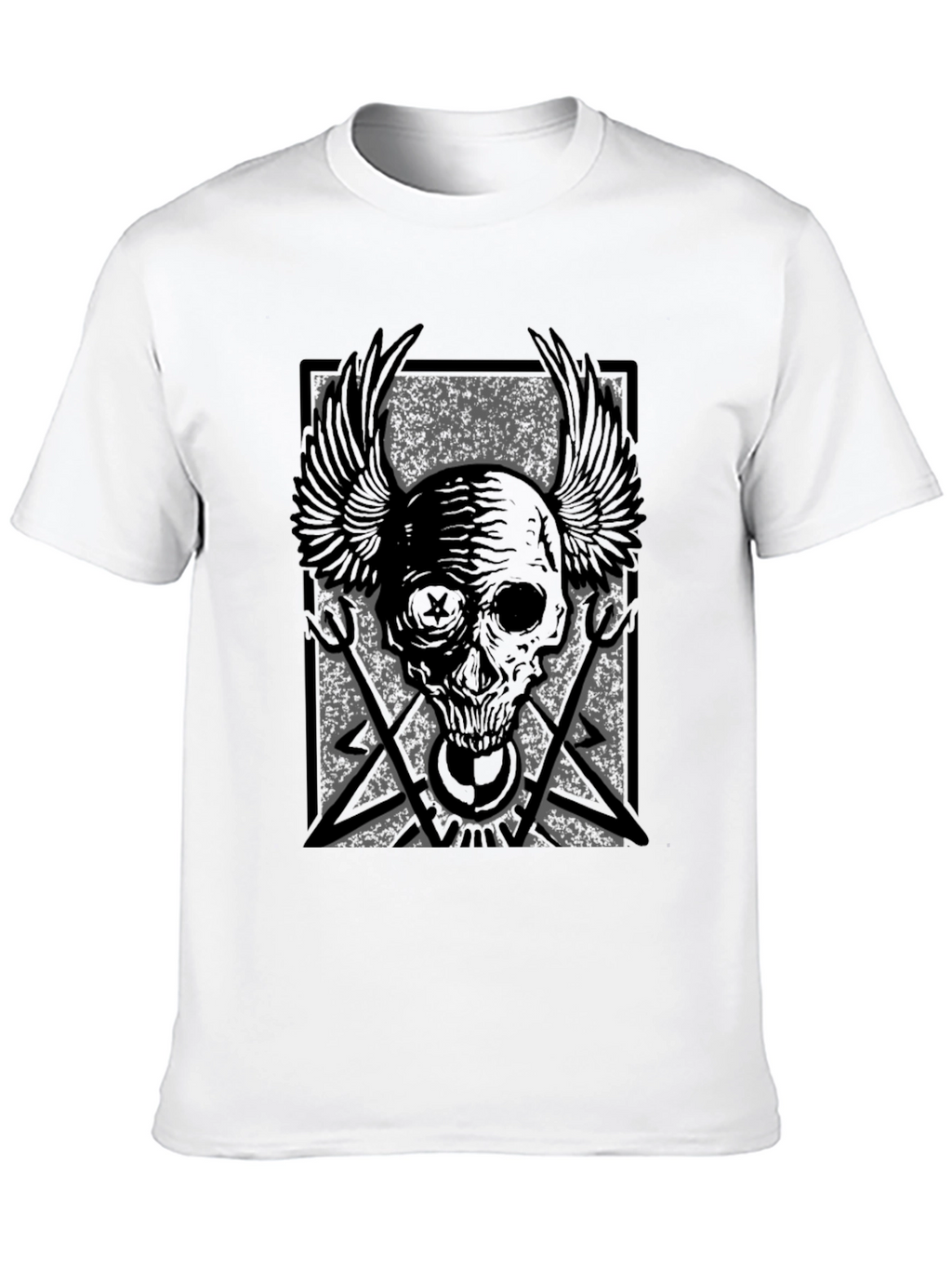 Skull Wings Graphic Print T-Shirt