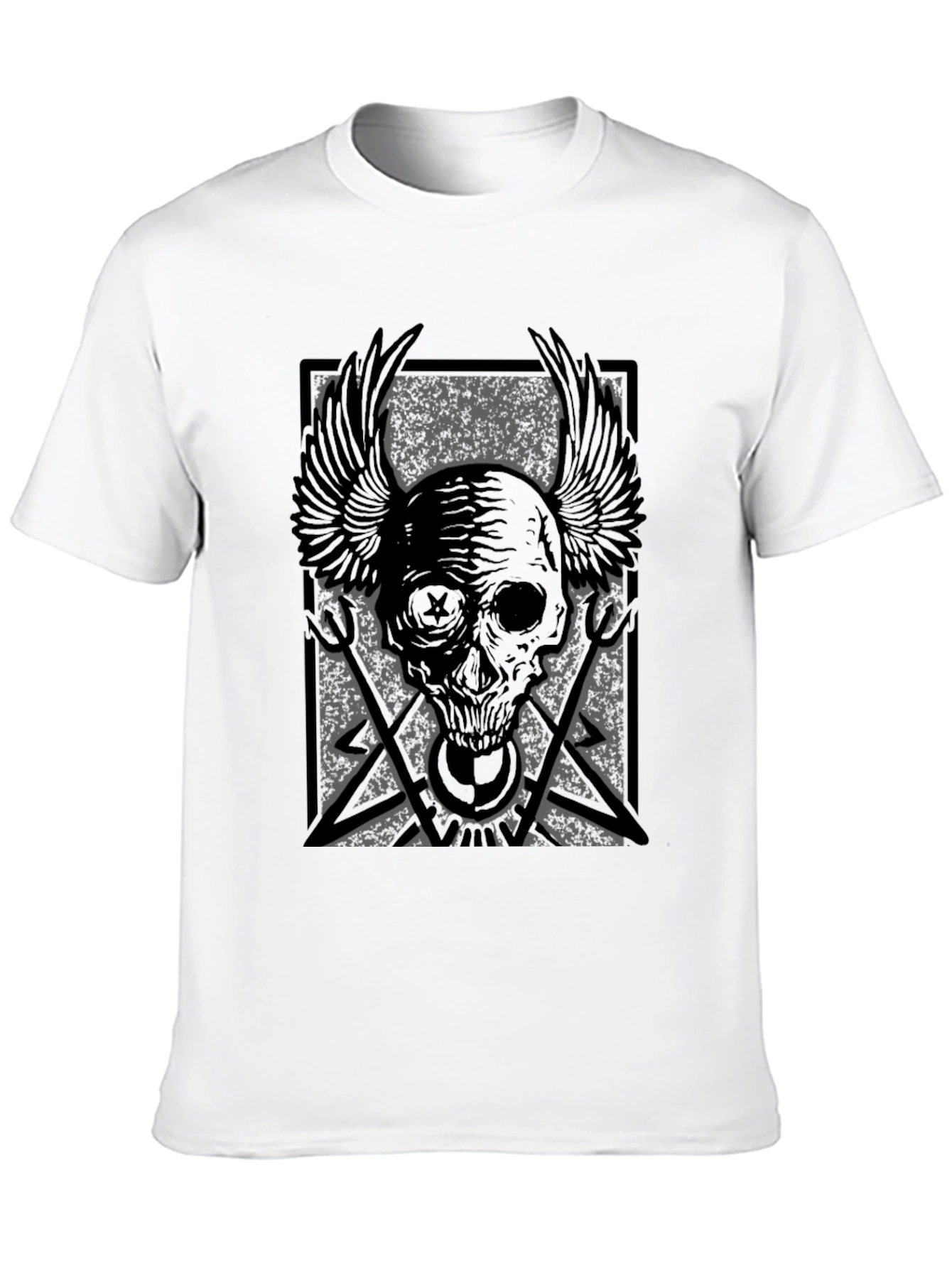 Skull Wings Graphic Print T-Shirt