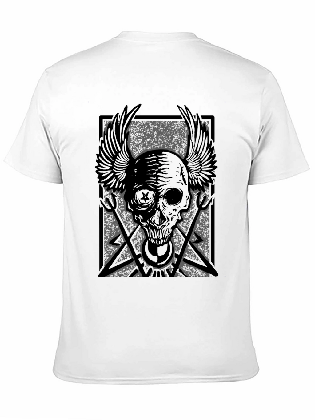 Skull Wings Graphic Print T-Shirt