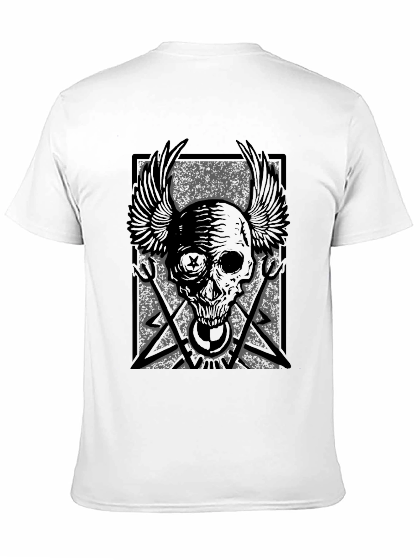 Skull Wings Graphic Print T-Shirt