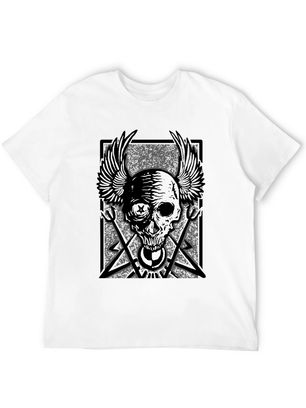 Skull Wings Graphic Print T-Shirt